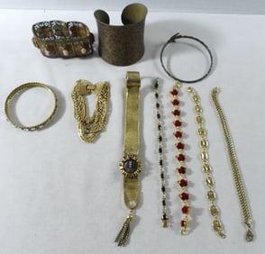 10 Gold-Tone Bracelets