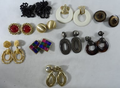 10 Pair Of Clip-On Earrings