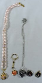 5 Photo Pendants & Two Necklaces