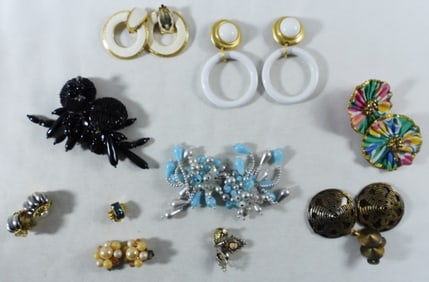 10 Pair Of Clip-On Earrings