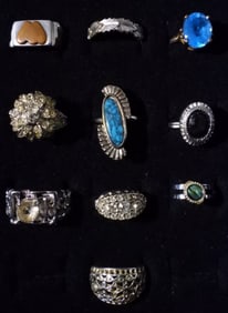 10 Silver-Tone Rings
