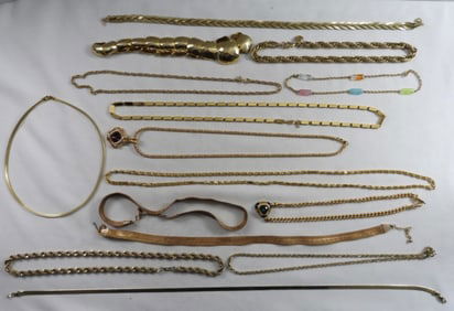 Gold-Tone Necklaces Lot Of 15
