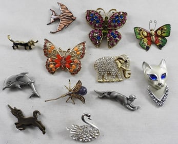 12 Animal Brooches