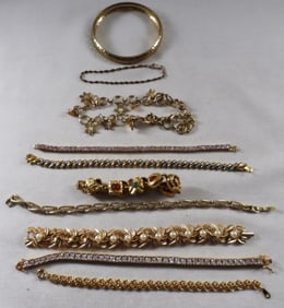 10 Gold-Tone Bracelets