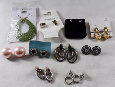 10 Pairs Of Post Earrings
