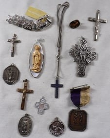 12 Mixed Lot Of Religious Jewelry