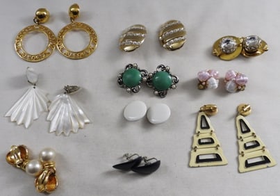 10 Pair Of Clip-On & Screw-On Earrings