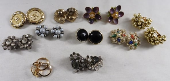 10 Pair Of Clip-On & Screw-On Earrings