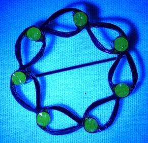 Uranium Glass Brooch