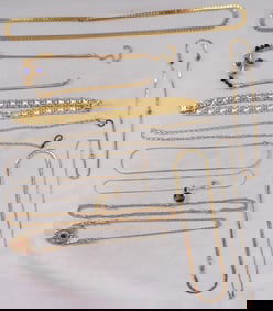 12 Gold-Tone Necklaces