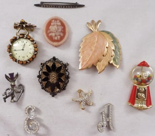 10 Assorted Brooches