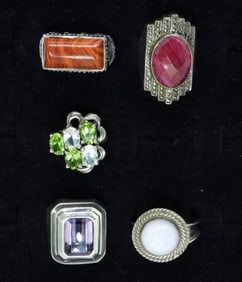 5 Beautiful Gemstone Sterling Rings