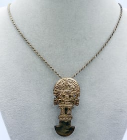 18k 925 Cuzco Mexico Pendant & Chain