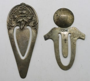 2 Vintage Sterling Book Marks