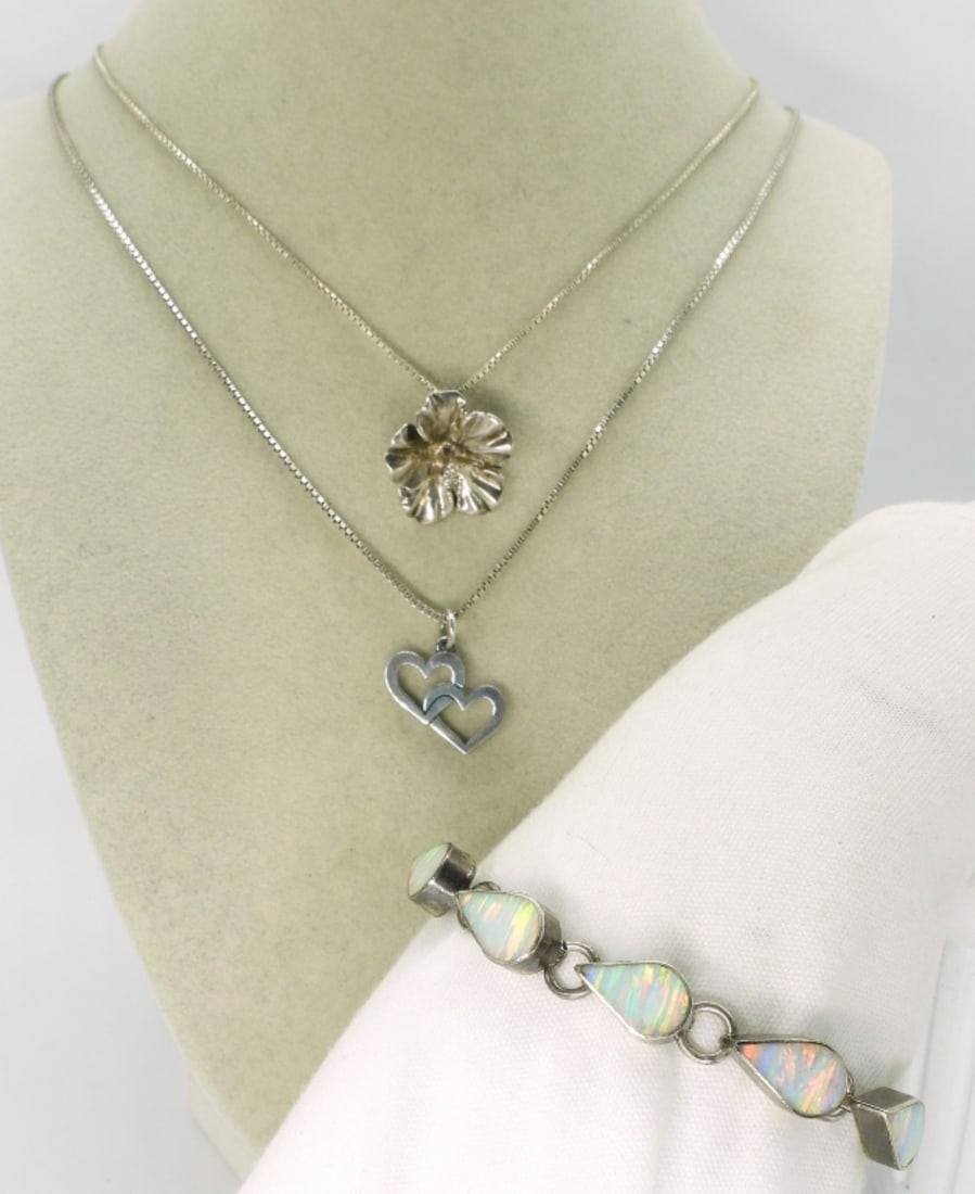 Opal 925 Bracelet & Two Necklaces (1 of 1)