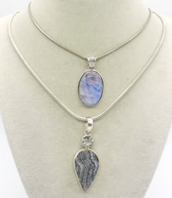 Moonstone & Druzy 925 Necklaces