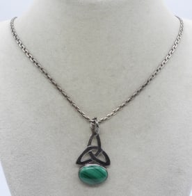 Malachite Celtic Knot Necklace