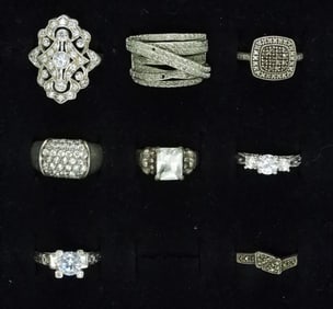 8 Bridal Style Sterling Rings