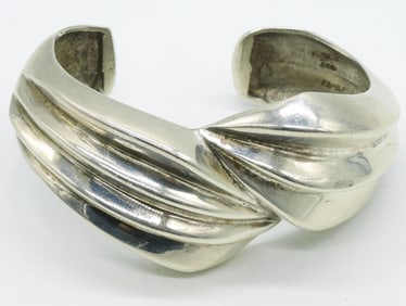 Heavy Sterling Taxco Cuff Bracelet