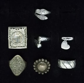 7 Sterling Fashion Rings