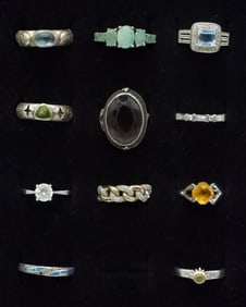 11 Sterling Fashion Rings