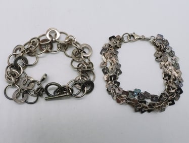 2 Double Stranded Sterling Bracelets