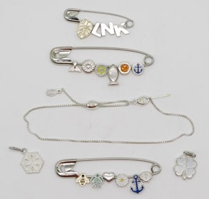 Alex & Ani Sterling Charm Bracelet & Charms