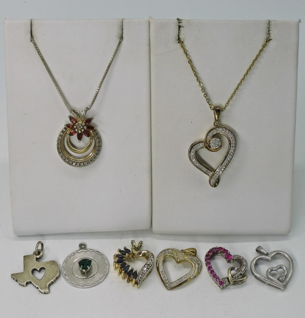 8 Sterling Heart Pendants & Chains (1 of 4)