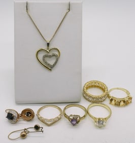 Gold Tone Sterling Rings, Earrings & More