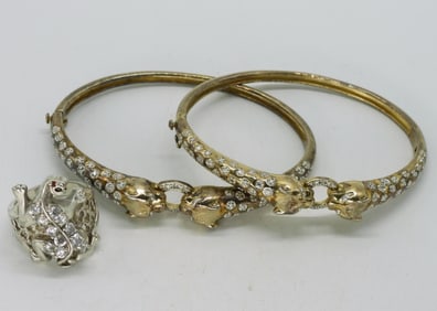 Jaguar Gold Tone Bangles & Ring