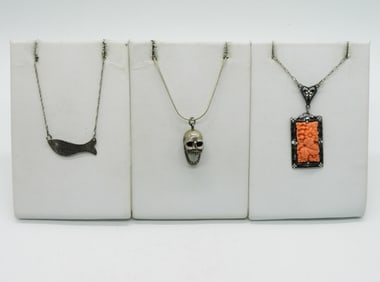 3 Sterling Fashion Necklaces