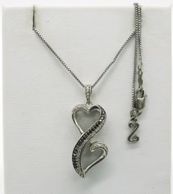Open Heart 925 Diamond Necklace