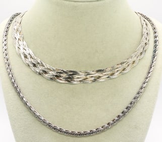 Two Fancy Sterling Necklaces