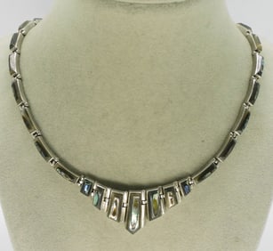 Abalone 950 Silver Taxco Necklace