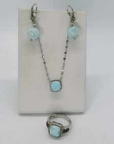 4 Piece 925 Larimar Set