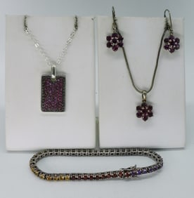 Rhodolite Garnet Set & Ruby Necklace