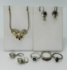 Garnet & Spinel 925 Rings, Earrings, Necklace