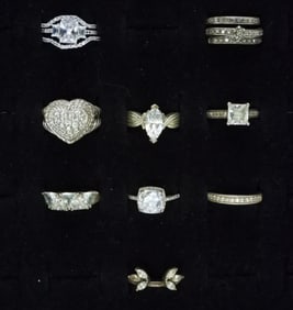 13 Sterling Bridal Style Rings