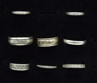 8 Sterling Wedding Band & Plain Rings