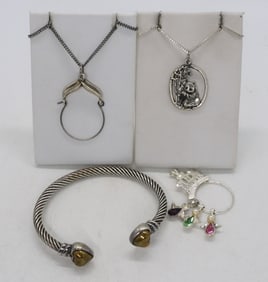 Sterling Charm Necklaces & Cuff Bracelet
