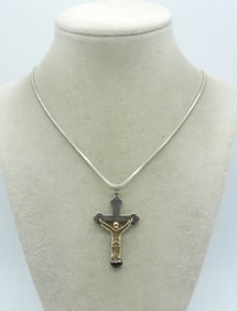 Hand Crafted Sterling Crucifix Necklace
