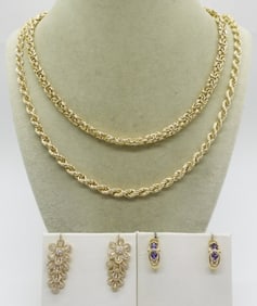 Sterling Gold Tone Necklaces & Earrings
