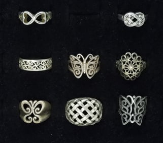 8 Sterling Fashion Ladies Rings
