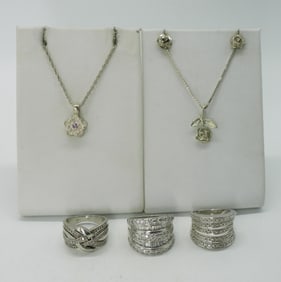 Flower 925 Necklaces, Earrings & Rings