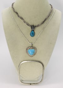 Turquoise 925 Necklaces & Square Bracelet