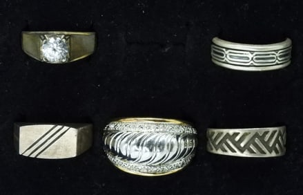 Five Sterling Men's Fashion Rings