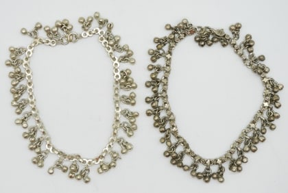 2 Silver Jingly Bell Anklets