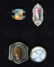 Large Fire Agate Ring & More 925 Rings