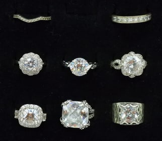 8 Sterling Bridal Style Engagement Rings