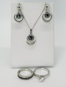 Sorrento 1950s Hematite 925 Set & Rings